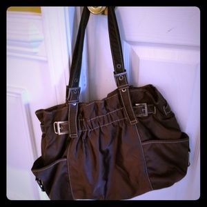 Reaction Kenneth Cole brown satin hobo bag